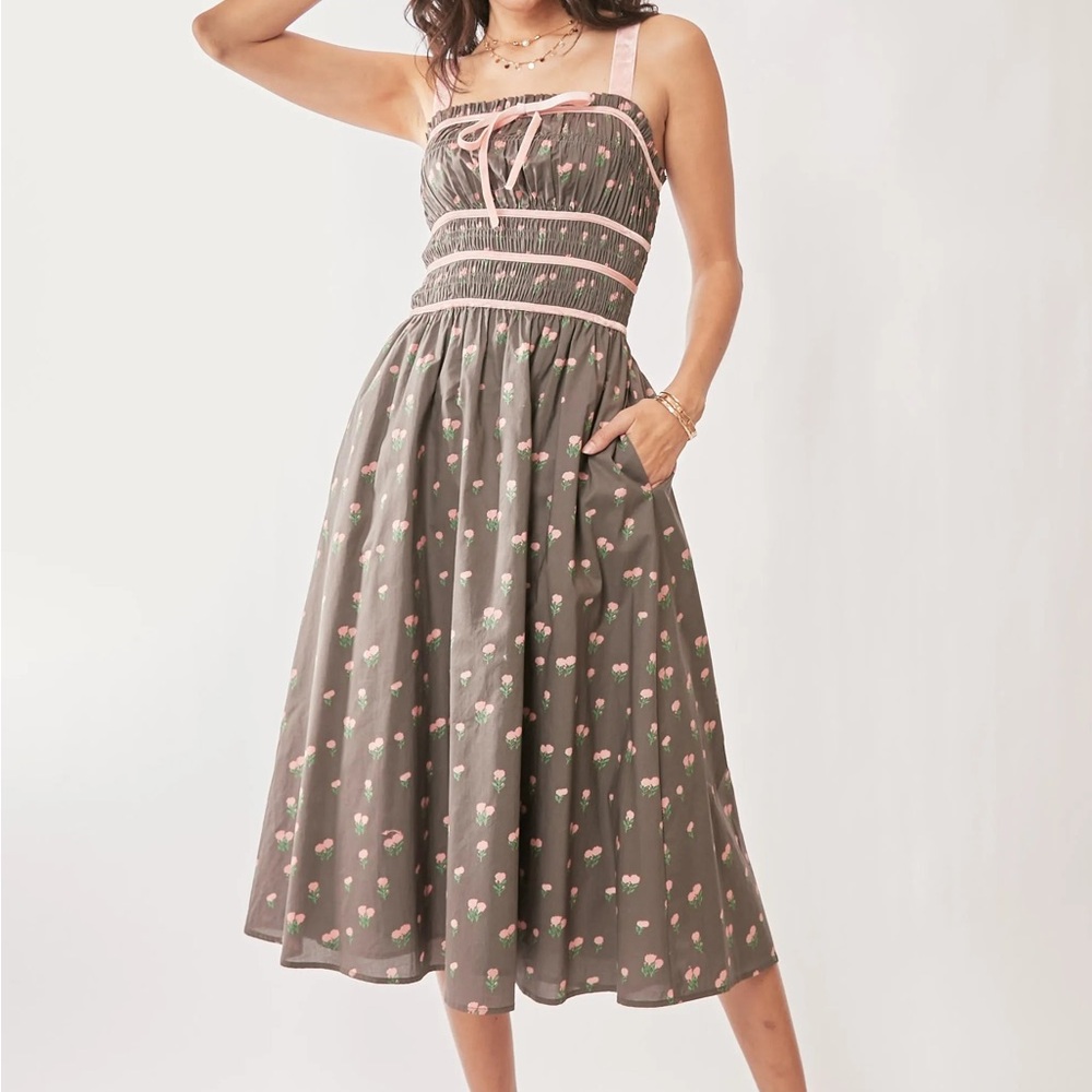Darling Brown Sundress Sleeveless Midi Resort Wear